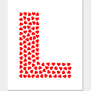 Letter L Heart Shape Initial Posters and Art